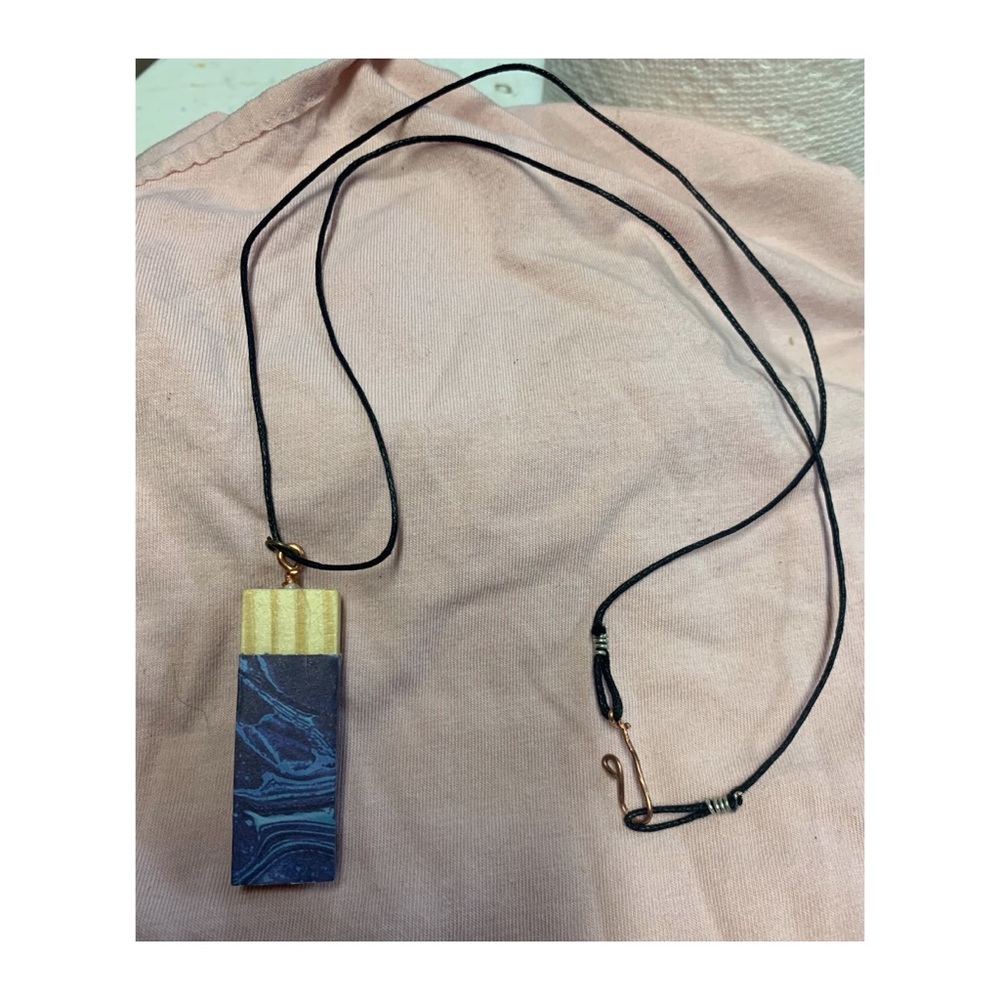 Blue marble necklace